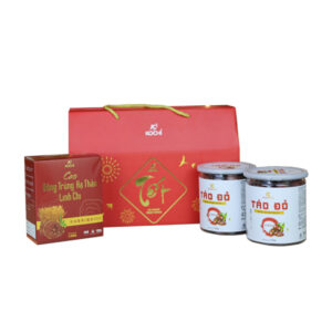 HỘP QUÀ TẶNG - CAO ĐÔNG TRÙNG HẠ THẢO LINH CHI + 02 TÁO ĐỎ